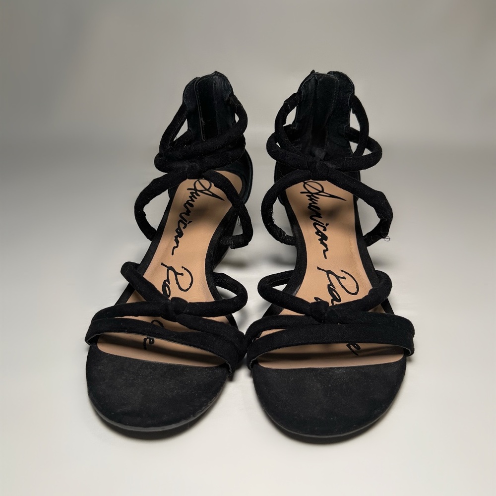 Strappy Black Heeled Sandals